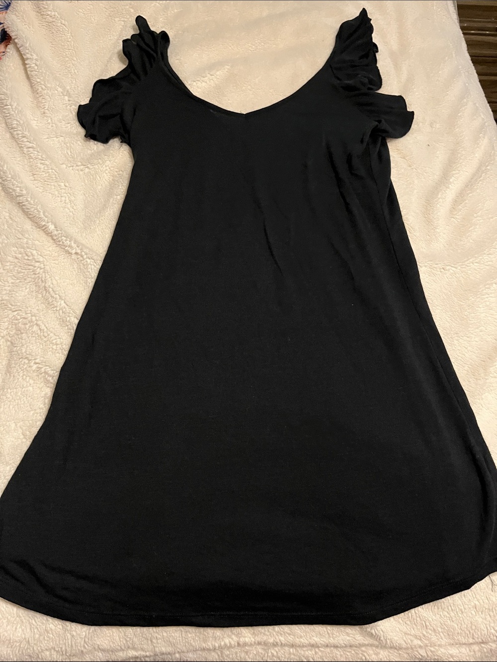 VENUS Black Scoop Neck Short Sleeve Tunic Dress